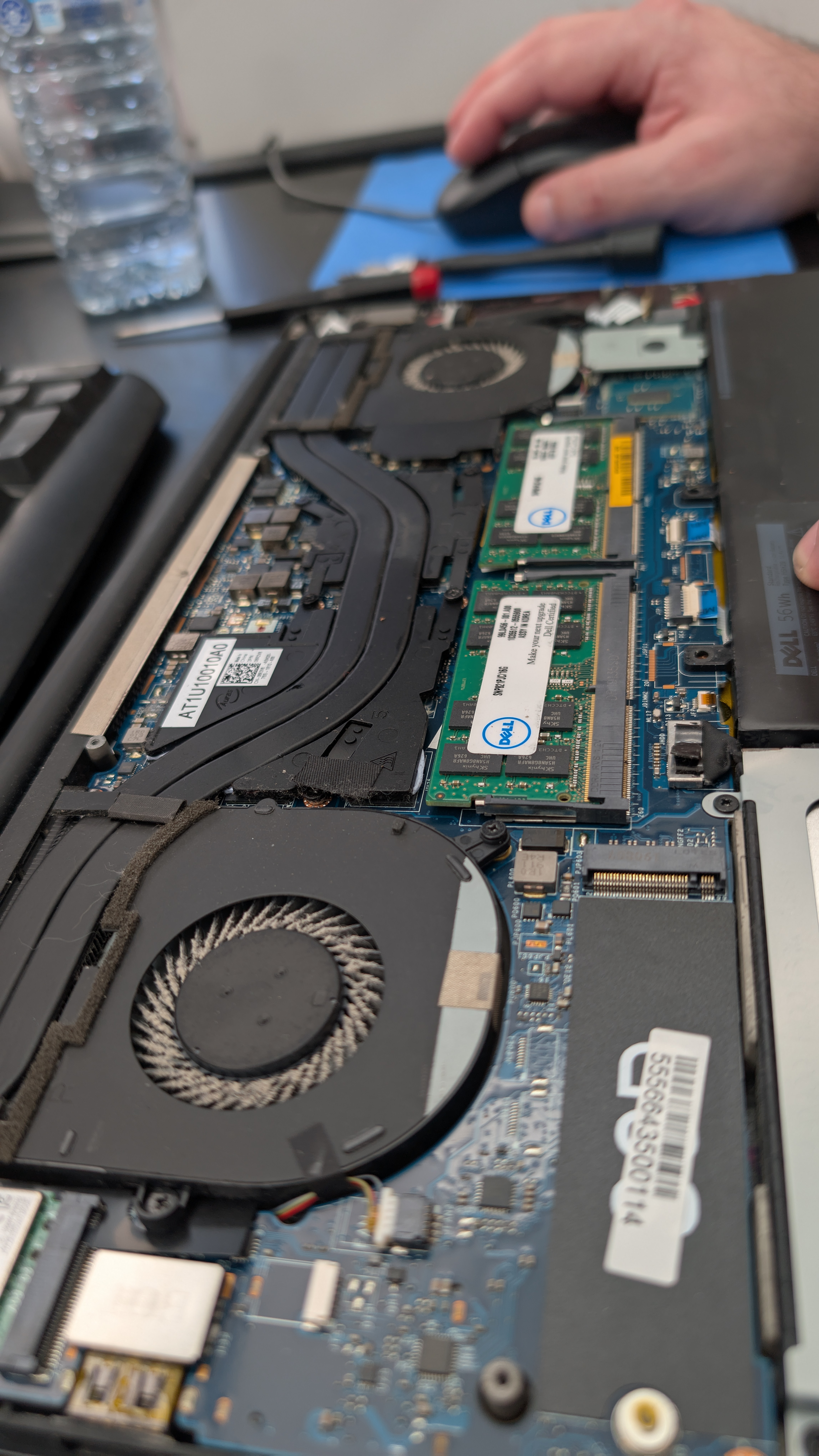 Technician working on motherboard